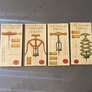 Corkscrew Canvas Set Of 4